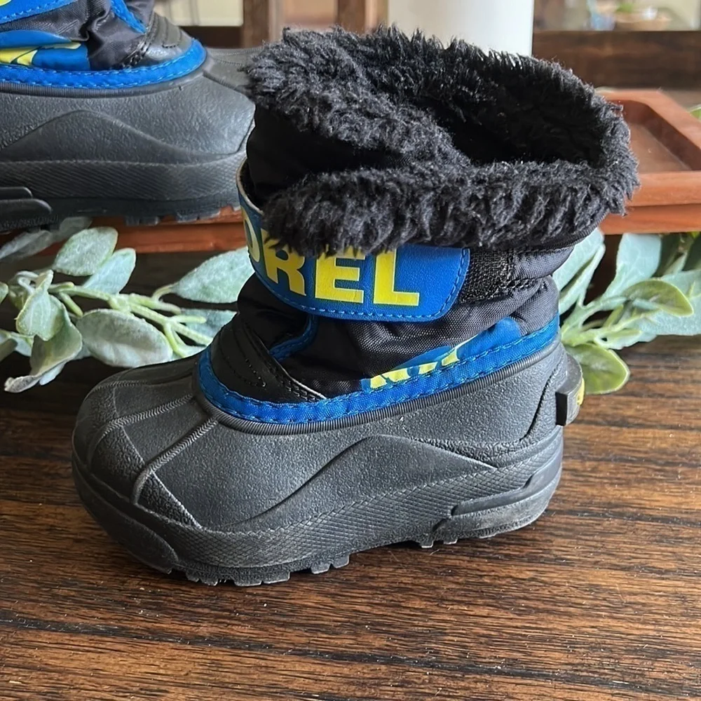 Sorel toddler winter boot Snow Commander black/super blue | size 8